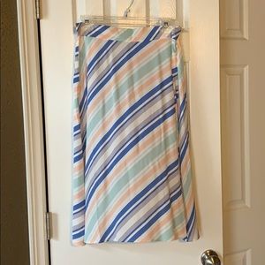 LOFT multicolored striped midi skirt